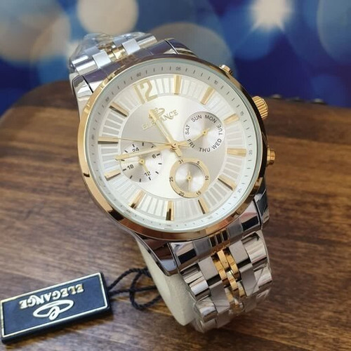 ساعت مچی الگانس سه موتور فعال ضمانت کتبی اصلی بودن کالا رنگ ثابت کرنوگراف طرح زوبیخ ELEGANCE 1884