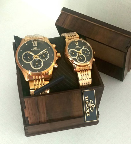 ساعت مچی ست الگانس موتور اصل ژاپن ضمانت کتبی اصلی بودن کالا رنگ ثابت فول تایم